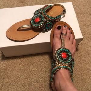Super cute beaded sandals!